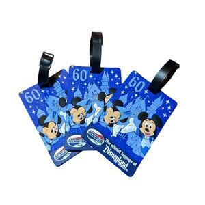 Disneyland Resort 60th Anniversary Luggage Tag Mickey Minnie Mouse LOT OF 3
